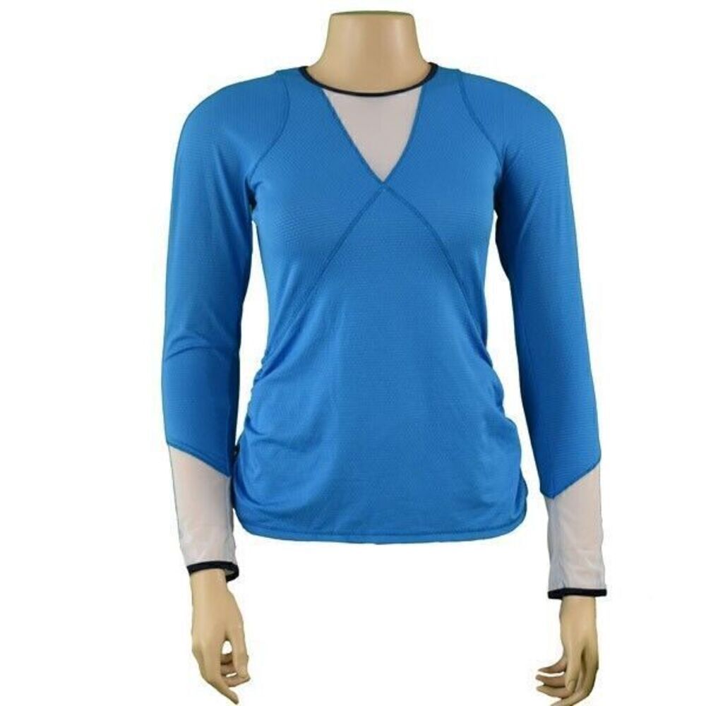 Lucky in Love Women’s Boho Sense Infinity Long Sleeve Top Paradise Blue Size XS